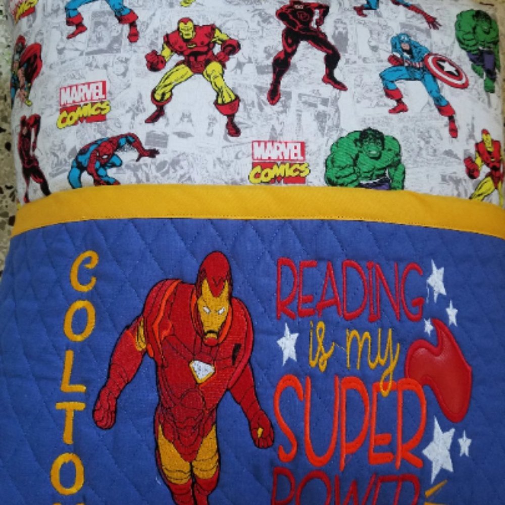 Iron Man Marvel Reading Book Pocket Pillow 16"x16"